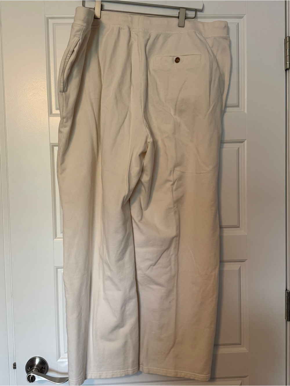 JM Collection Cream Drawstring Track Pants - Picture 3 of 4